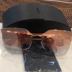 Prada Mirrored Square Cat-Eye Sunglasses
